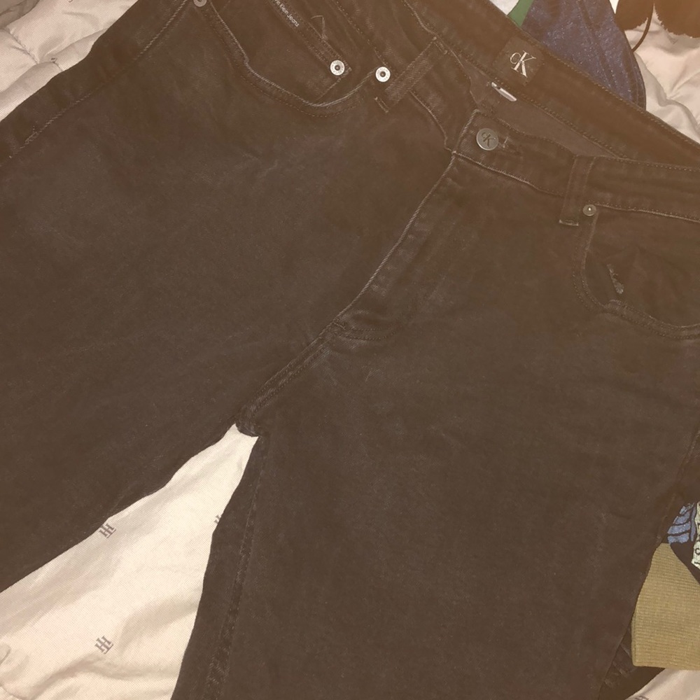 Black straight jeans